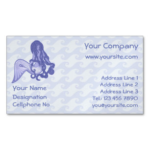 Tarjeta De Visita Magnética Sitting Mermaid Blue