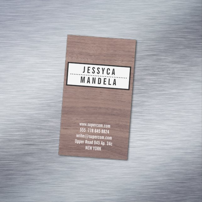 Tarjeta De Visita Magnética Sólido en madera de Hazel (In Situ)