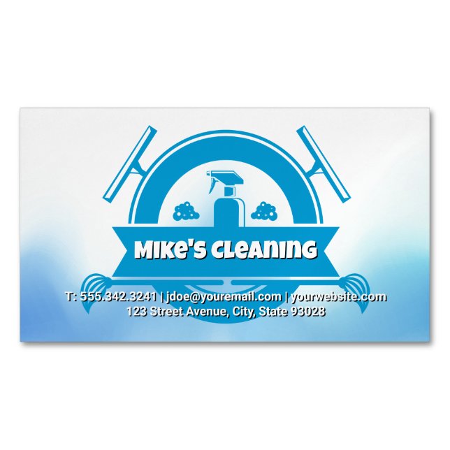 Tarjeta De Visita Magnética Spray Bottle | Squeegee (Anverso)