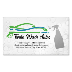Tarjeta De Visita Magnética Spray de limpieza automática   Soap Bubbles