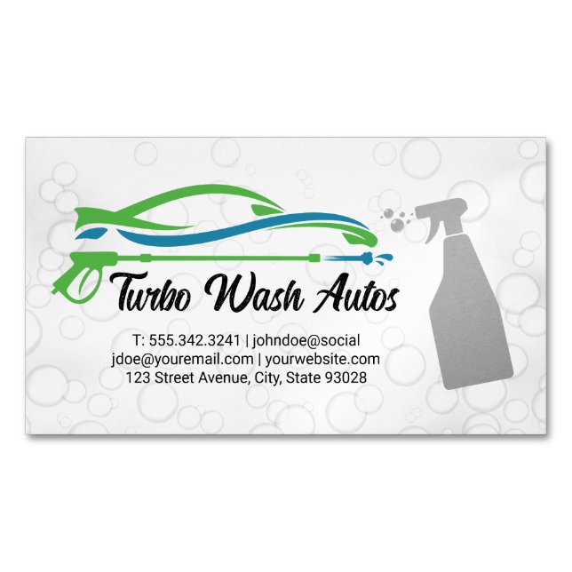Tarjeta De Visita Magnética Spray de limpieza automática | Soap Bubbles (Anverso)