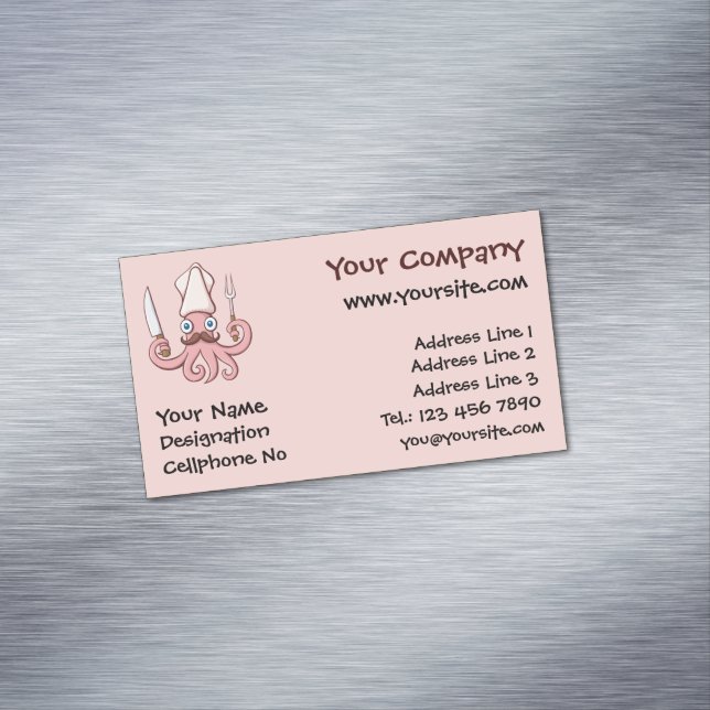 Tarjeta De Visita Magnética Squid Chef Personalizado (In Situ)