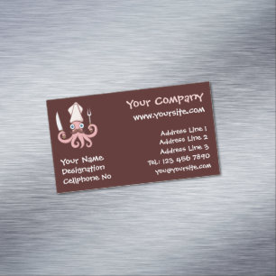 Tarjeta De Visita Magnética Squid Chef Personalizado