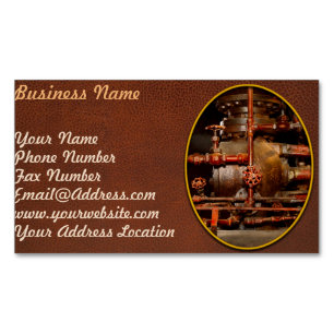 Tarjeta De Visita Magnética Steampunk - Sueños de cañerías
