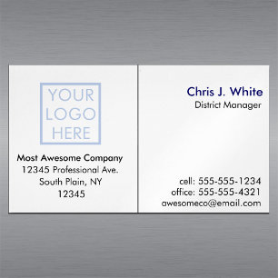 Tarjeta De Visita Magnética Su profesional blanco llano simple del logotipo o