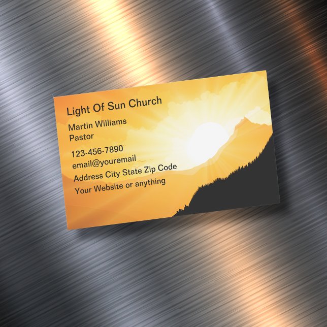 Tarjeta De Visita Magnética Sunrise Christian Church Scene Business Cards (Subido por el creador)