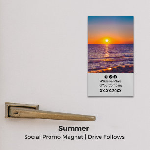 Tarjeta De Visita Magnética Sunset Social Media ・ Magnet de promoción de diseñ