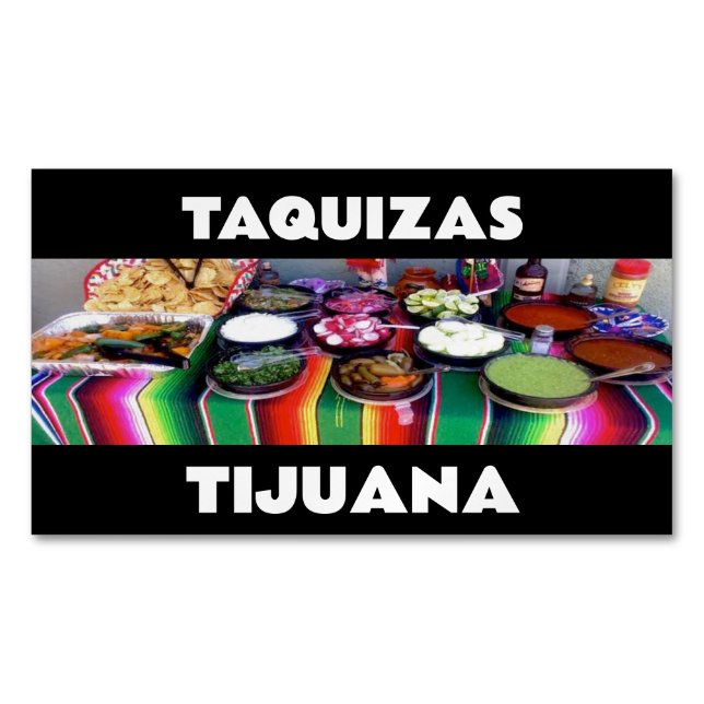 TARJETA DE VISITA MAGNÉTICA TAQUIZAS TIJUANA (Anverso)