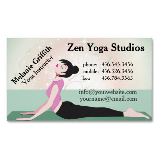 Tarjeta De Visita Magnética Tarjeta de presentación magnética Zen Yoga Instruc