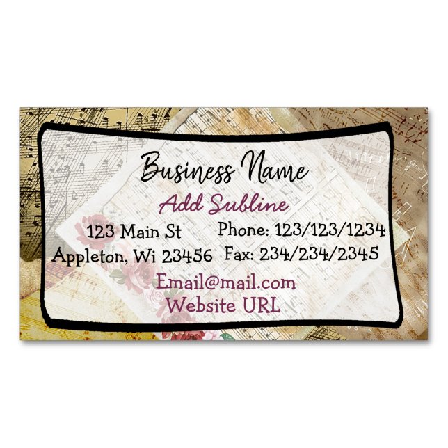 Tarjeta De Visita Magnética Tarjeta magnética del negocio de las notas (Anverso)