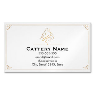 Tarjeta De Visita Magnética Tarjeta magnética elegante para criadero de gatos