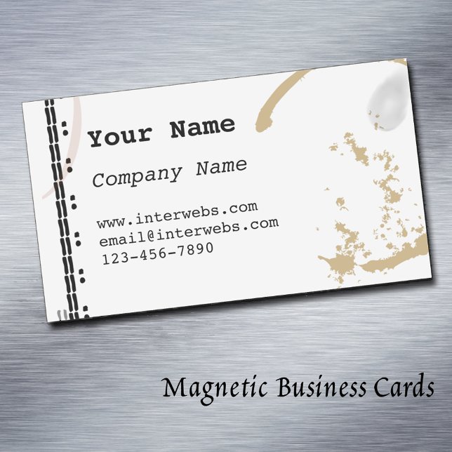 Tarjeta De Visita Magnética Tarjeta magnética personalizada de negocios con ma (typewriter grunge artist author Editable Magnetic Business Cards)