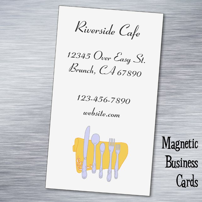 Tarjeta De Visita Magnética Tarjeta magnética Personalizado de Silverware Rest (Restaurant Small Business Fridge custom magnetic business card)