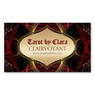 Tarjeta De Visita Magnética Tarot del Templo de la Diosa Roja