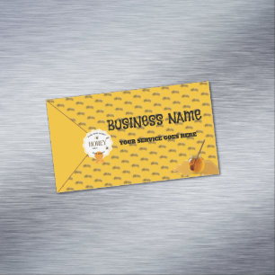 Tarjeta De Visita Magnética Tarro de Miel Abeja de Miel Panal de Abejas Colmen