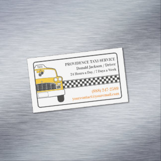 Tarjeta De Visita Magnética Taxi Amarillo