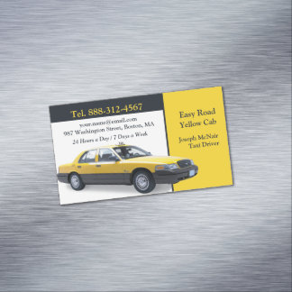 Tarjeta De Visita Magnética Taxi Amarillo