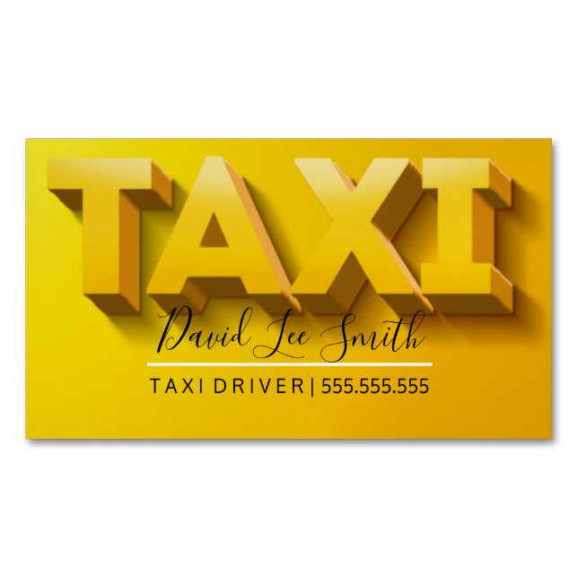 Tarjeta De Visita Magnética Taxista / Servicio Cab (Anverso)