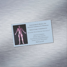 Tarjeta De Visita Magnética Terapia de masaje azul Médico quiropráctico médico