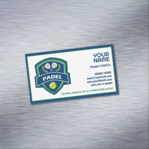 Tarjeta De Visita Magnética 🎾 texto Personalizado, entrenador Padel
