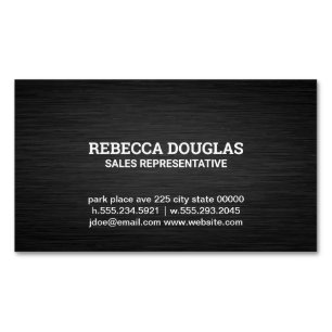 Tarjeta De Visita Magnética Textura metálica oscura simple