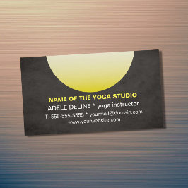 Tarjeta De Visita Magnética Textura moderna instructor de yoga amarillo negro