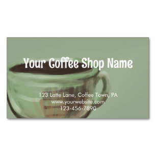 Tarjeta De Visita Magnética Tienda de café de arte único Modern Sage Promocion