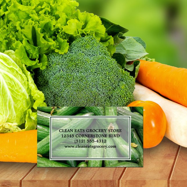 Tarjeta De Visita Magnética Tienda de comestibles o granjeros comercializan pr (Subido por el creador)