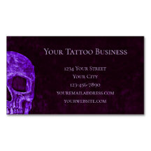 Tienda de tatuajes de cráneo gótico morado de borg