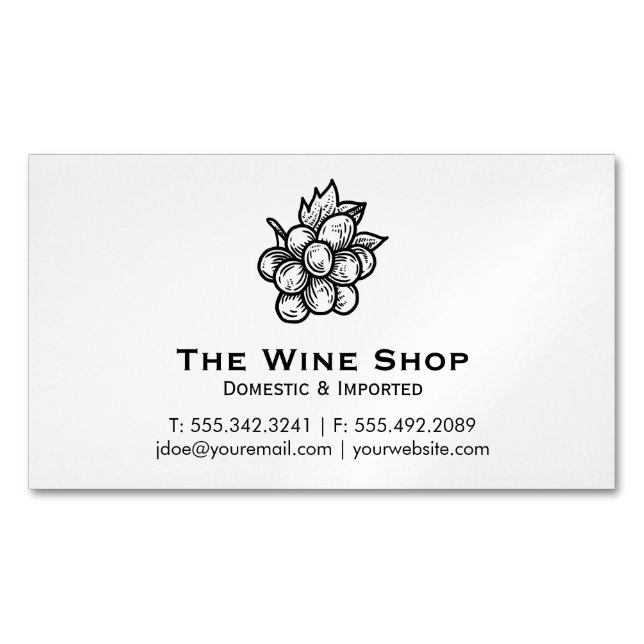 Tarjeta De Visita Magnética Tienda de vinos (Anverso)