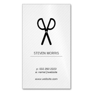 Tarjeta De Visita Magnética Tijeras / Tiras (grises)