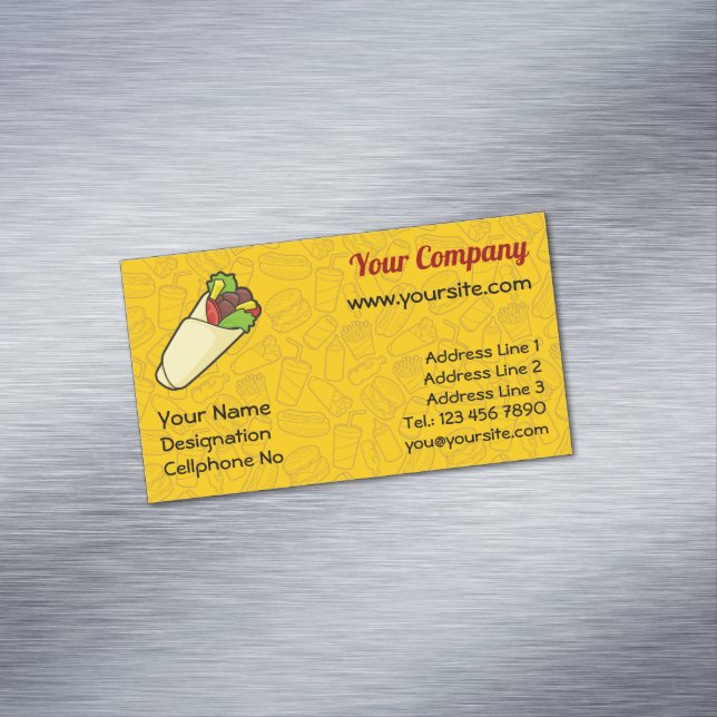 Tarjeta De Visita Magnética Tortilla Sandwich Wrap Business Card Magnet (In Situ)