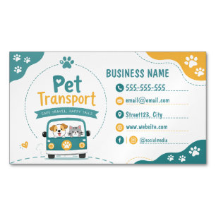 Tarjeta De Visita Magnética Transporte de Mascotas Adorable con Código QR