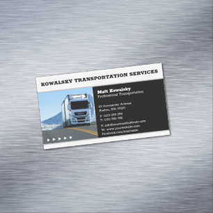 Tarjeta De Visita Magnética Transporte y logística   Camión