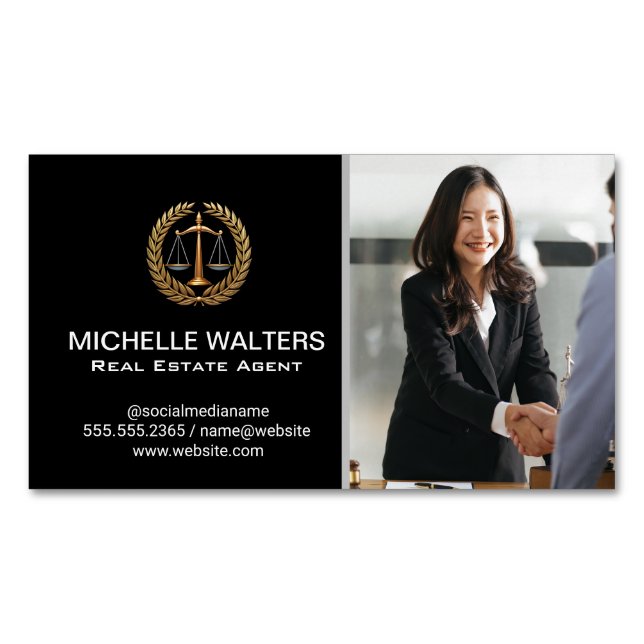 Tarjeta De Visita Magnética Trato comercial | Hand Shake (Anverso)