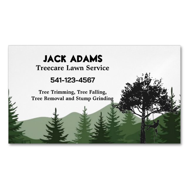 Tarjeta De Visita Magnética Treecare Lawn Service Business Card Magnet (Anverso)
