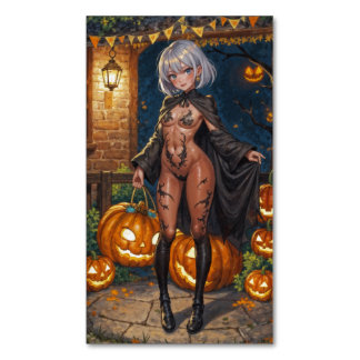 Tarjeta De Visita Magnética Trick o Treater, valiente Chica de disfraces de Ha