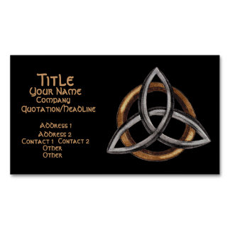 Tarjeta De Visita Magnética Triquetra (Marrón/Plata)