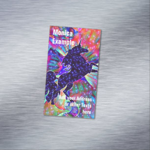 Tarjeta De Visita Magnética UNICORN DE LOS multicolores UNIVERSOS