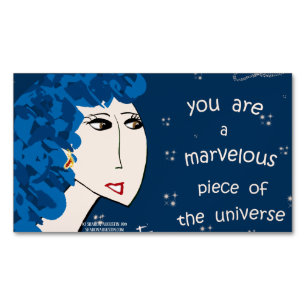 TARJETA DE VISITA MAGNÉTICA USTED ES UNA PIEZA MARAVILLOSA DEL UNIVERSO - PKG 