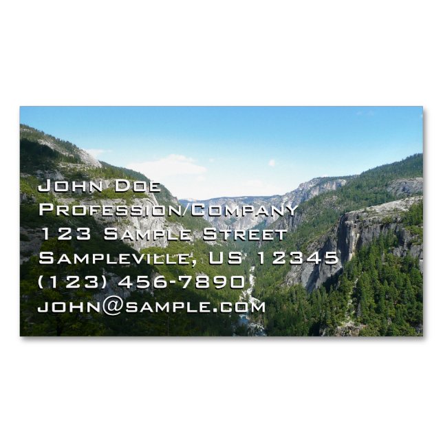 Tarjeta De Visita Magnética Valle Yosemite en el Parque Nacional Yosemite (Anverso)
