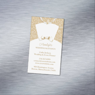 Tarjeta De Visita Magnética Vestido blanco boda