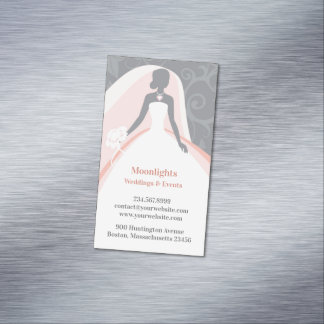 Tarjeta De Visita Magnética Vestido blanco boda