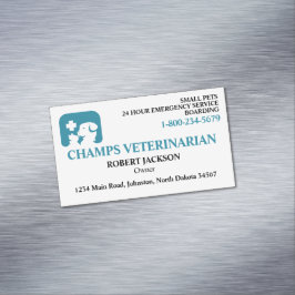 Tarjeta De Visita Magnética Veterinarian Clinic