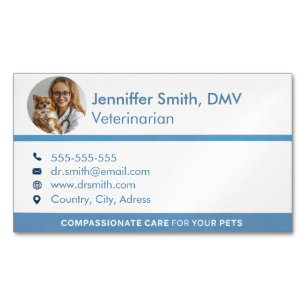 Tarjeta De Visita Magnética Veterinario Profesional Personalizable