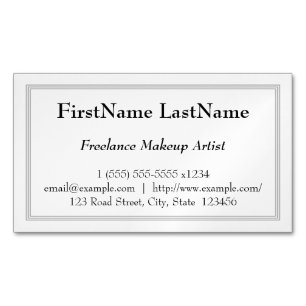 Tarjeta De Visita Magnética Vintage Look Freelance Makeup Artista