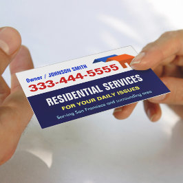 Tarjeta De Visita Magnética Vivienda de emergencia local y servicios residenci