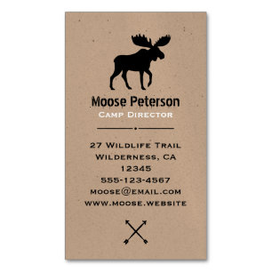 Tarjeta De Visita Magnética Walking Moose Silhouette   Animales salvajes