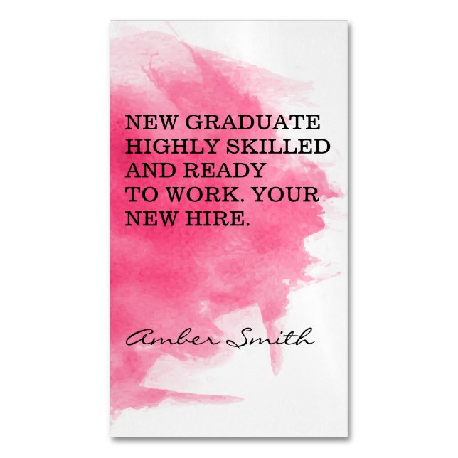 Tarjeta De Visita Magnética Wine Stain | Acuarela | Saludos (Frente vertical)