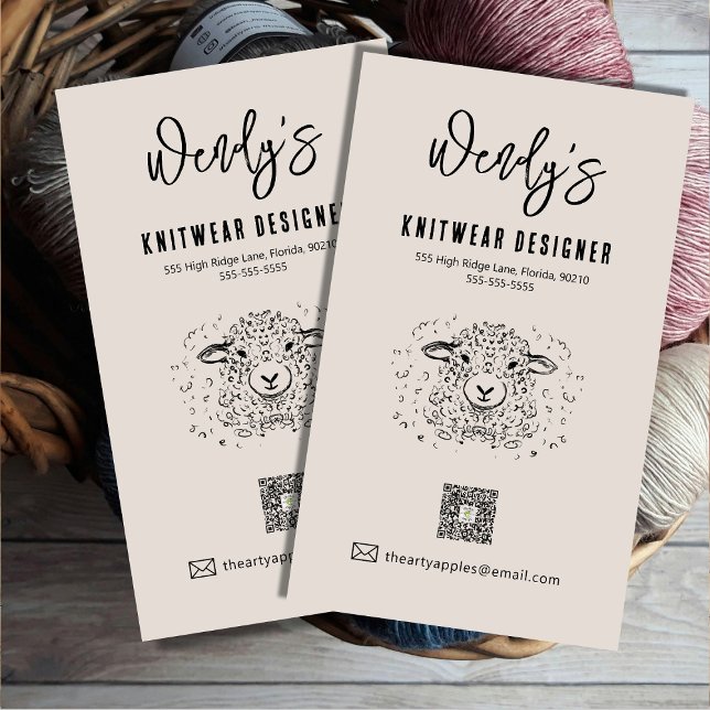 Tarjeta De Visita Magnética Wol Yarn Shop Business Card Magnet - Knit Personal (Subido por el creador)